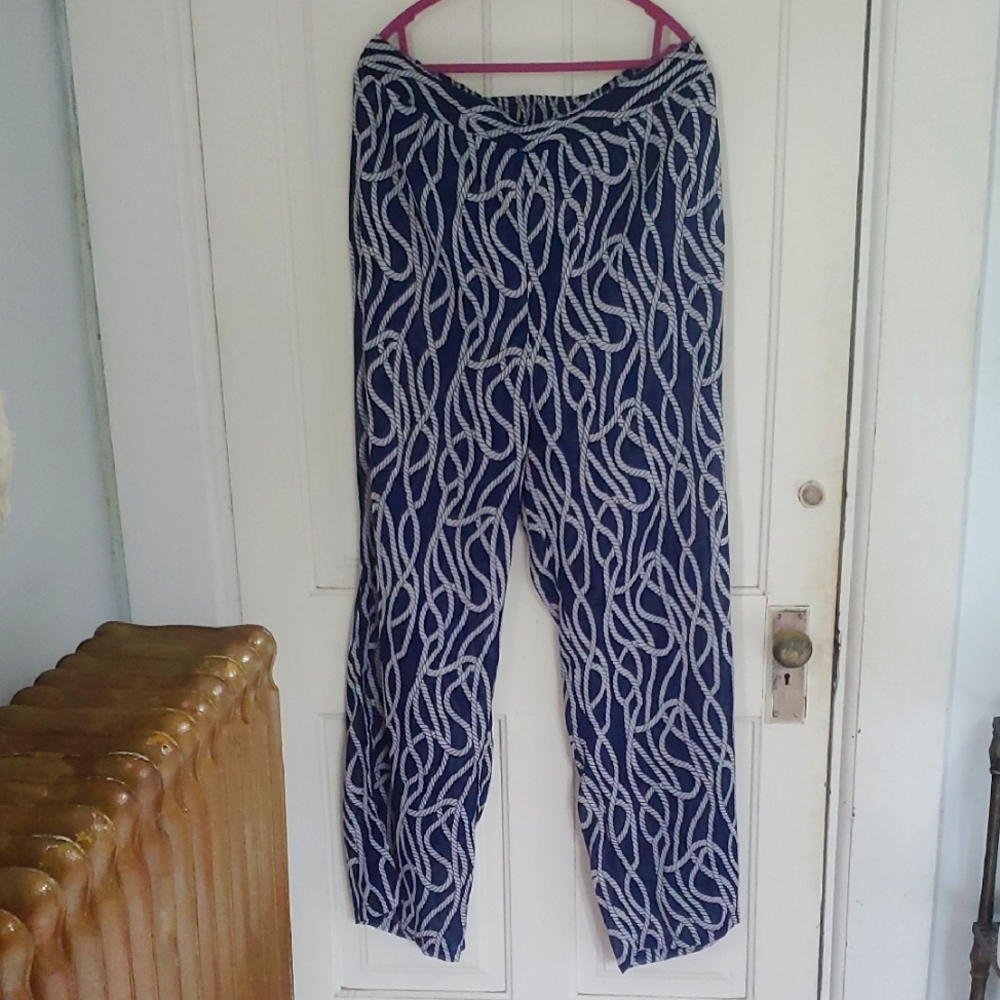 Nautical Boohoo Beach Wide Leg Pants